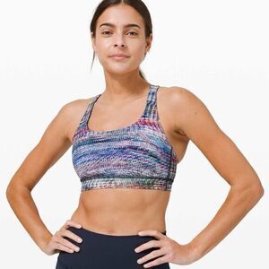 Lululemon Energy Bra B/C Cup in Digital Oasis Alpine White Multi Size 8